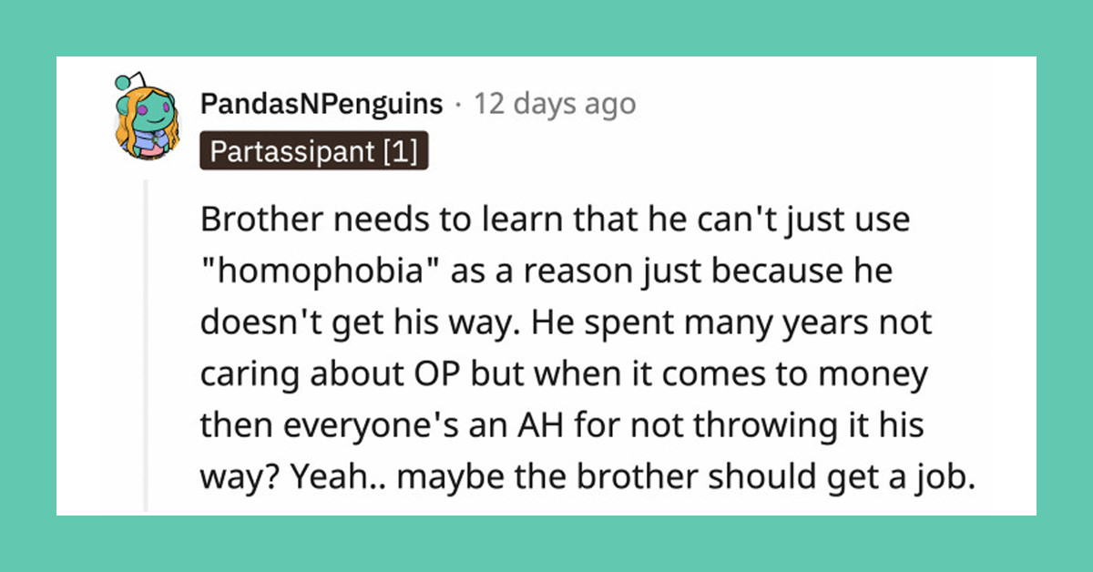 Conservative Parents Threaten to Disown Their Gay Son Unless He Reconciles With His Sister, Whom He Bullied Relentlessly Growing Up