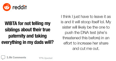 Redditor Plans To Reveal Their Siblings' Real Paternity And Take Everything In Their Father's Will