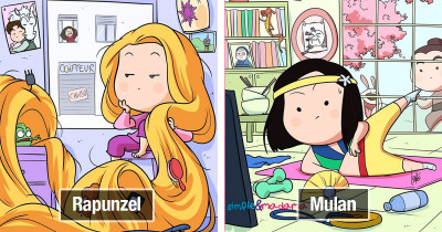 Italian Artists Illustrate How Disney Princesses Have Spent Their Time in Quarantine