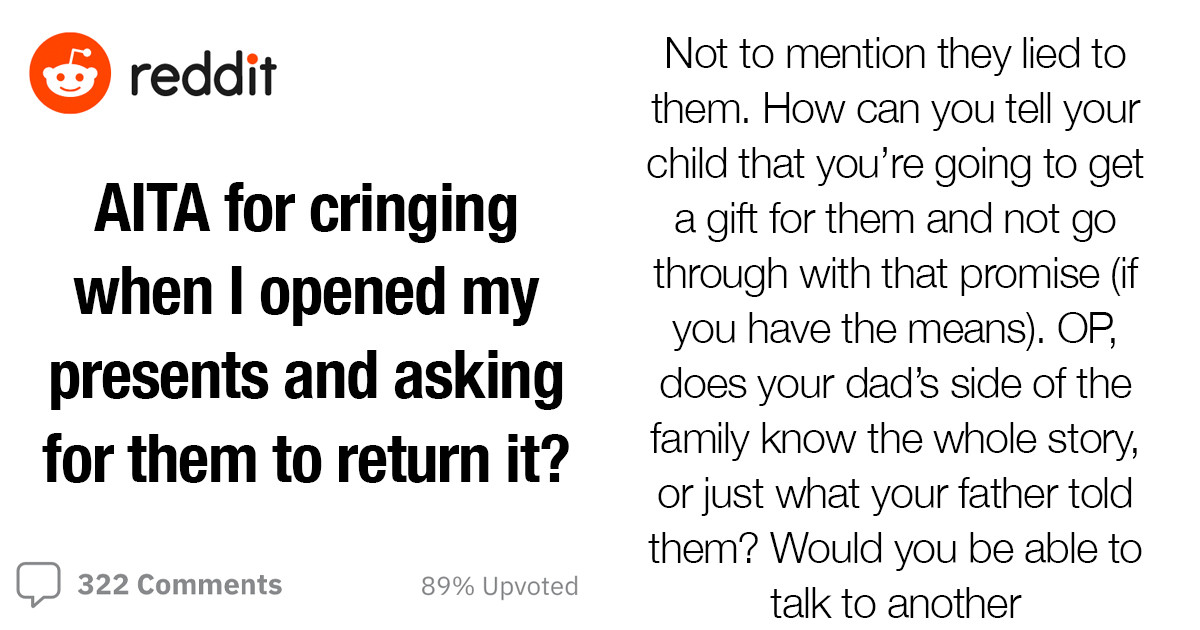 Family Got Upset With Teen Redditor When They Found Out That They Didn’t Like The Christmas Gifts And Would Like to Return Them