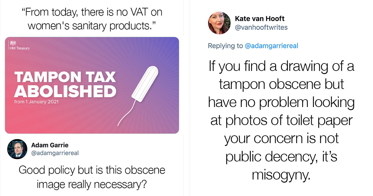 Man Commented On A Cartoon Image Of A Tampon And Got Slammed Online