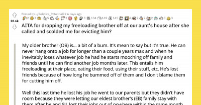 Aunt Had To Practice What She Preached About The Importance Of Family After Her Niece Dropped Off Her Freeloading Brother To Live With Her