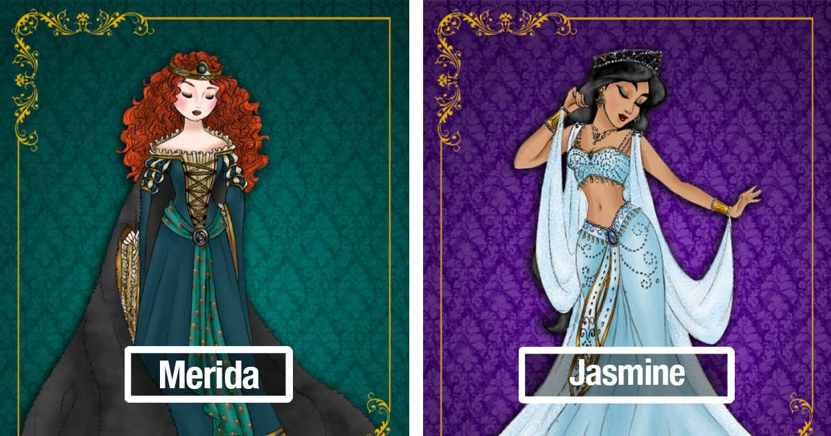 Disney Princesses Get An Elegant Queen Makeover From A Talented Artist Who Is A Jack Of All Trades
