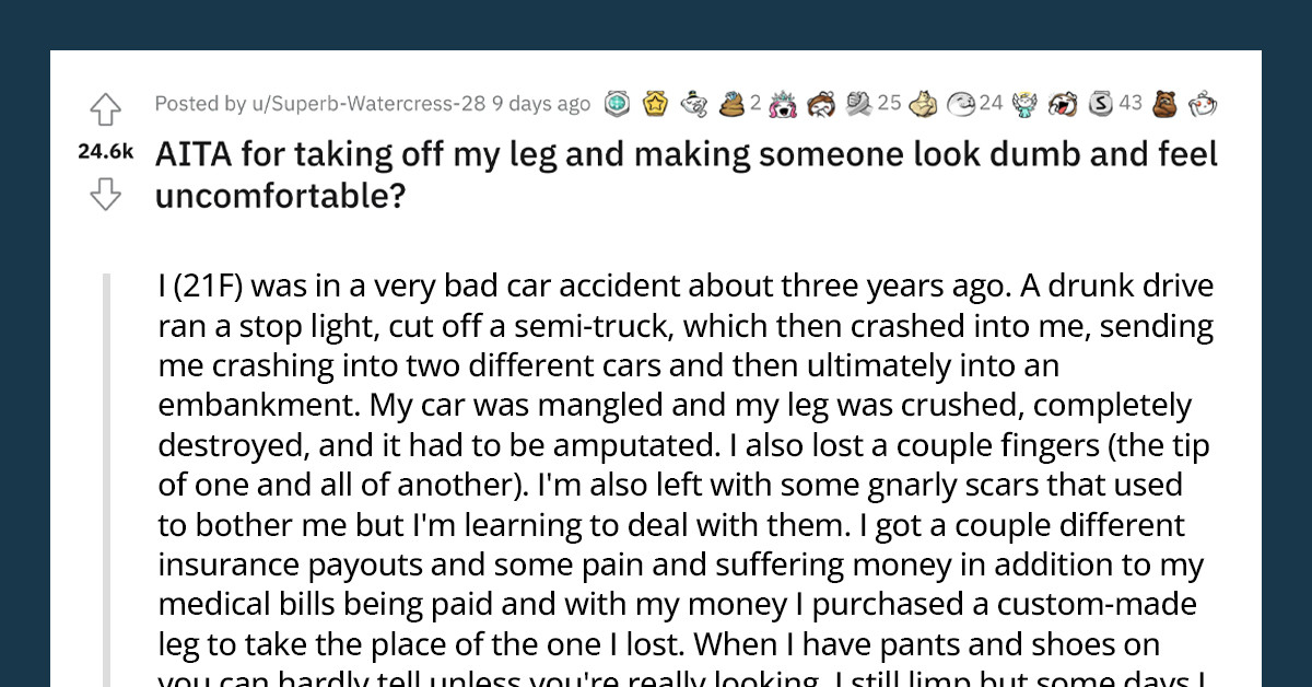 Young Woman Removes Her Prosthetic Leg To Prove She Was Not Entitled To Park In The Handicap Spot