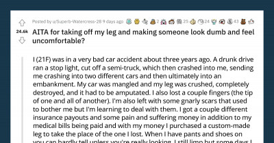 Young Woman Removes Her Prosthetic Leg To Prove She Was Not Entitled To Park In The Handicap Spot