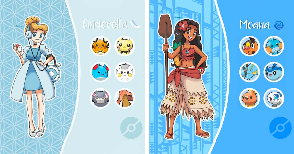 Artist Creates The Coolest Pokémon Trainer Profiles For These Popular Disney Characters And They're Perfect
