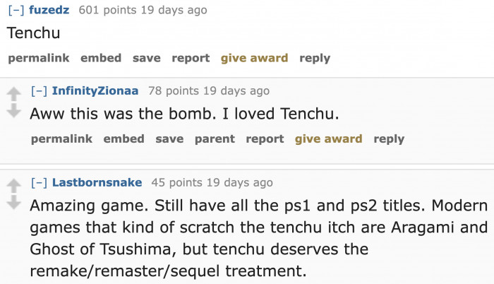 Tenchu gained success both in Japan and overseas.