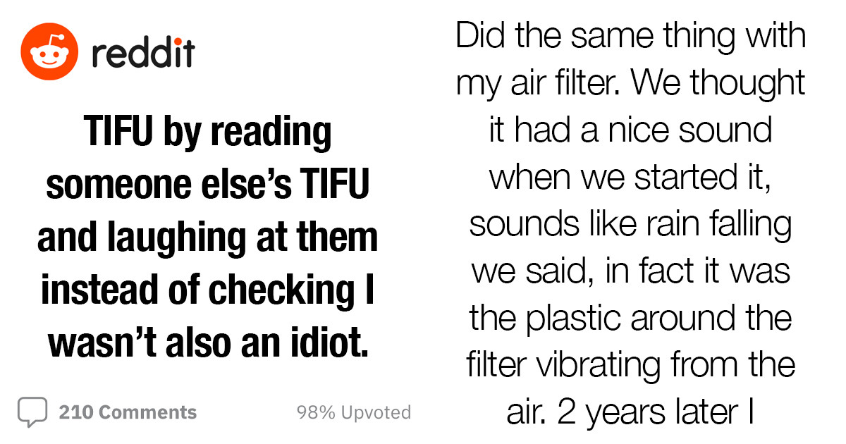 Woman Laughs At A Person Who Didn’t Figure Out They Should Remove Plastic Cover Off The Air Filter, And Then Realizes She Did Exactly The Same Thing