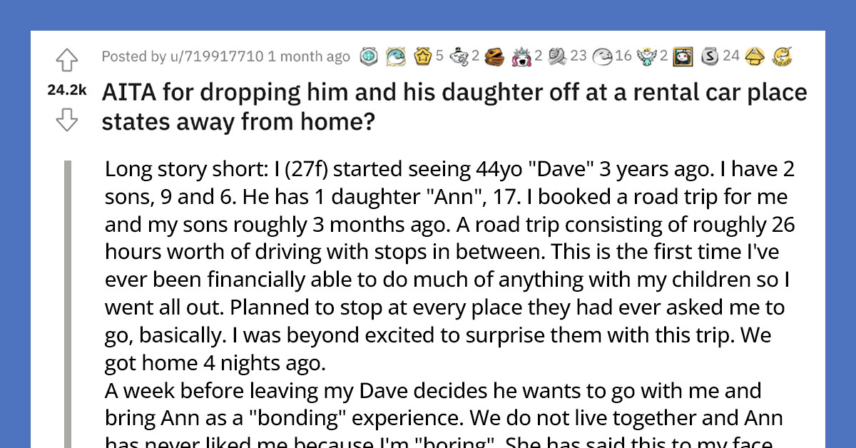 Woman Abandons Her BF And His Teen Daughter 300 Miles Away From Home After They Hijack A Road Trip She Was Planning With Her Own Kids