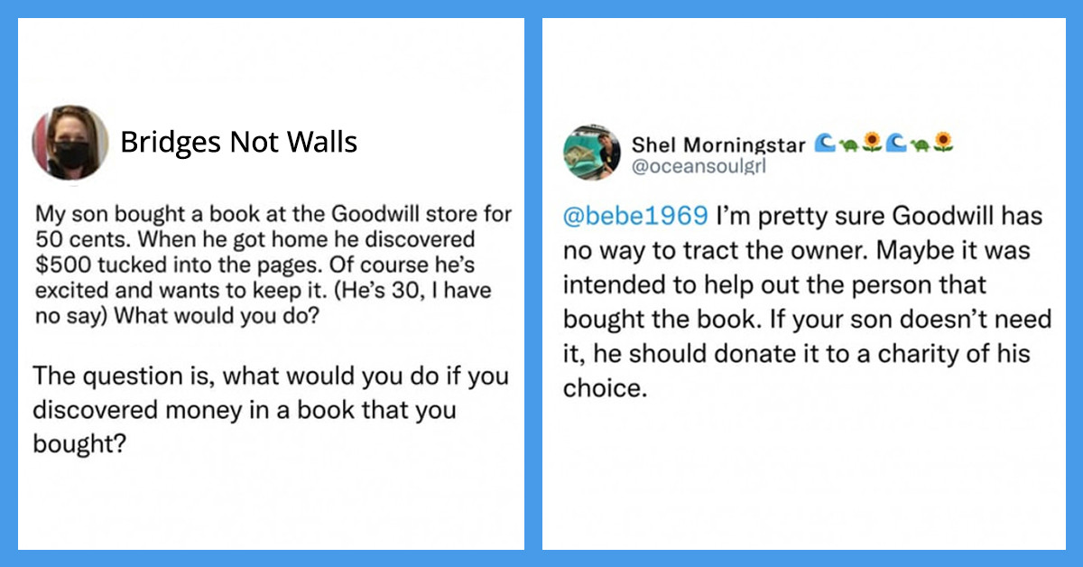 Viral Tweet Sparks Debates About Returning Money Found In A Thrift Shop Item And People Are Torn Between Points