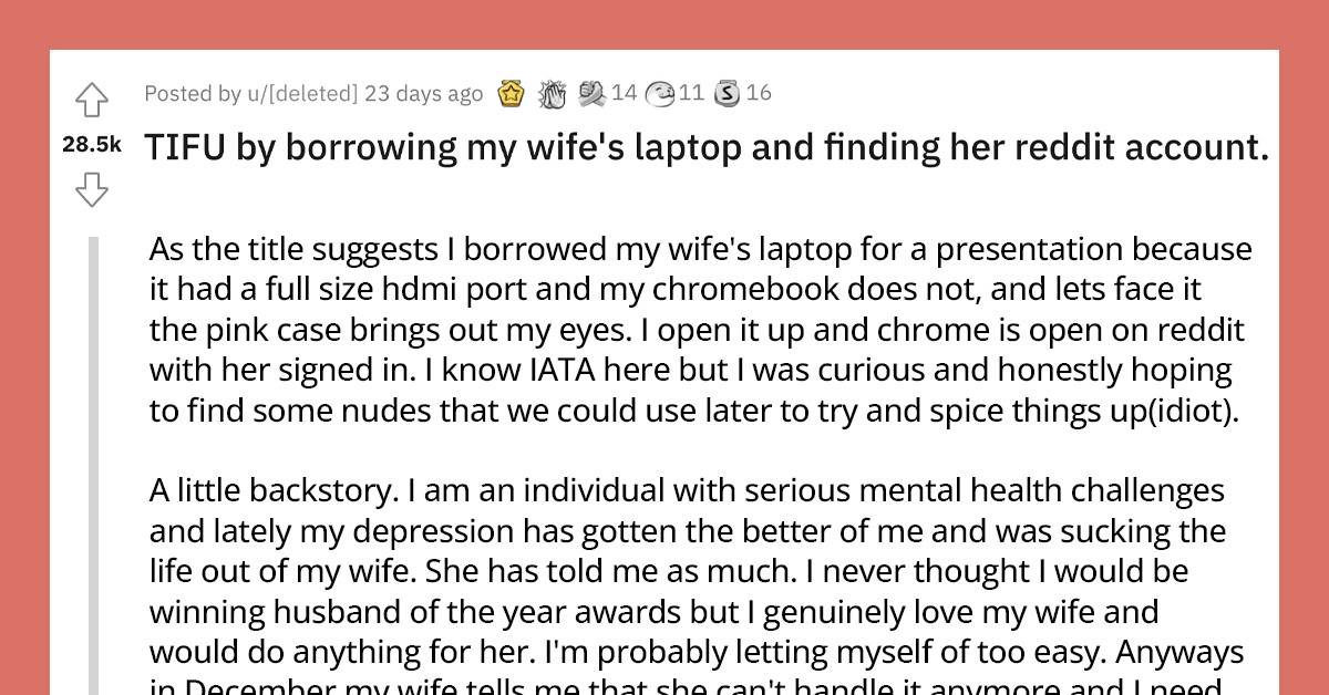 Man In Shock After Discovering What His Wife Truly Feels About Him Through Her Reddit Posts