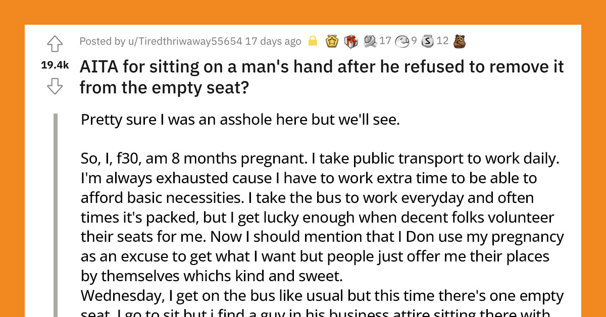 Pregnant Woman Sits On Man's Hand After He Refused To Remove It From The Last Free Bus Seat