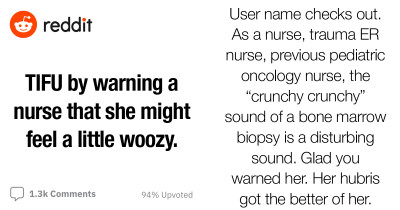 Nurse Scoffs At The Doctor's Warning She Might Feel Lightheaded In The Middle Of The Procedure, Proceeds To Faint Minutes Later