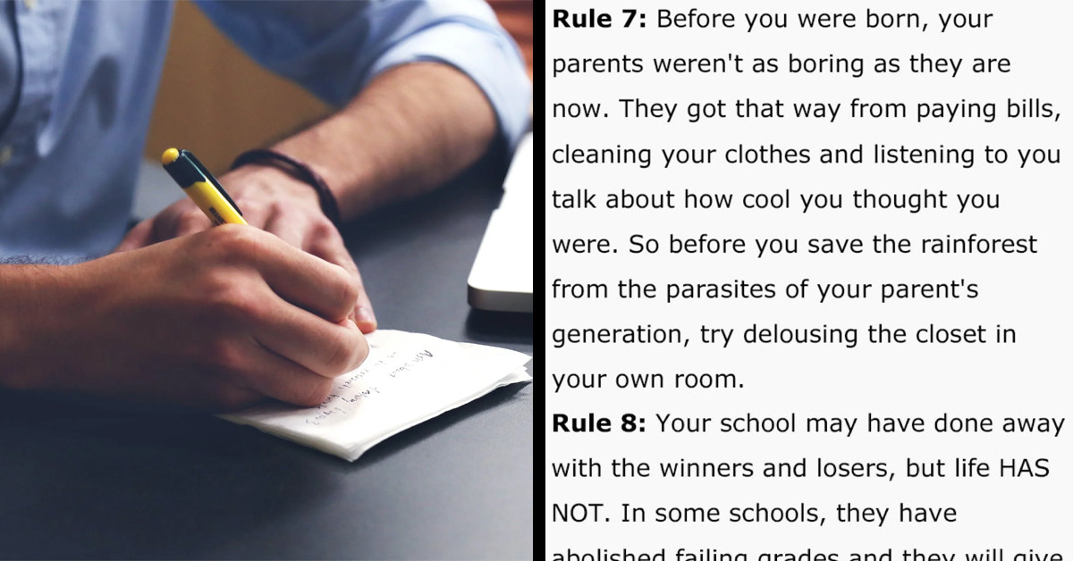 Boss Gives 16-Year-Old List Of "Life Is Not Fair" Rules On Her First Day Of Work And Has The Internet Debating About It