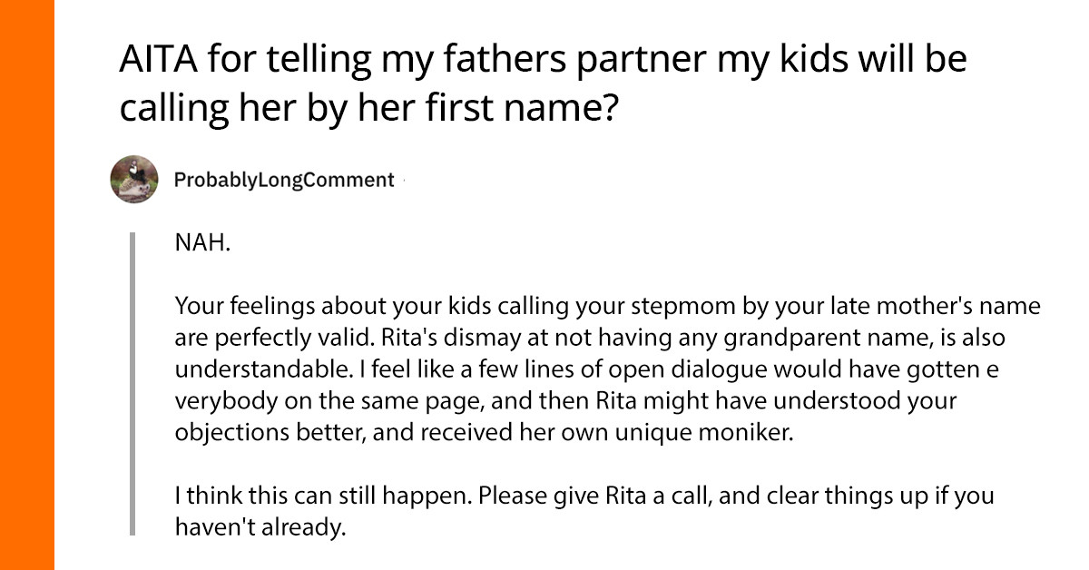 Son Upsets His Stepmother When She Informs Him His Kids Will Refer To Her By Her First Name