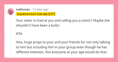 Teen Gets Sister Expelled From School And Parents Think He Betrayed Her