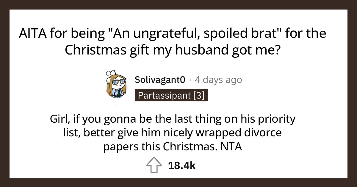 Woman Found Out Her Husband Only Spent $20 On Her For Christmas, And She Didn't Take It Well