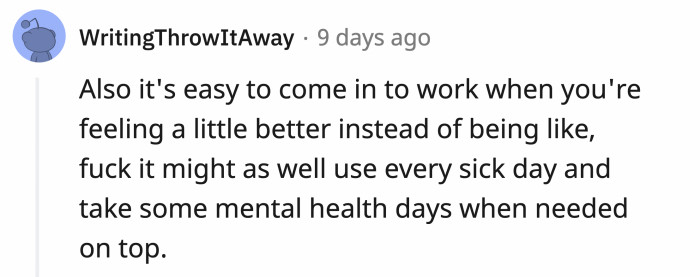 If employees feel good about going to work, they are more likely to be present.