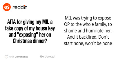 Mother-In-Law Throws A Tantrum During Christmas Dinner After Finding Out She Was Given A Fake Emergency House Key