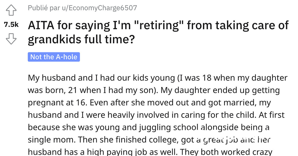 Grandma Wanted To Finally Have A Life Of Her Own, So She "Retired" From Babysitting Her Grandchildren