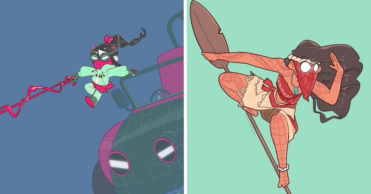 Artist Redraws Disney Princesses Into Female Versions Of Spider-Man, and They All Look Dashing In Their Own Arachnid Costumes