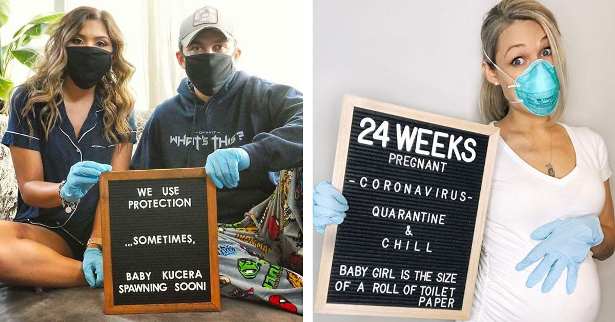 33 Of The Very Best Corona-Baby Pregnancy Announcements By Couples Who Couldn't Stay 6 Feet Apart