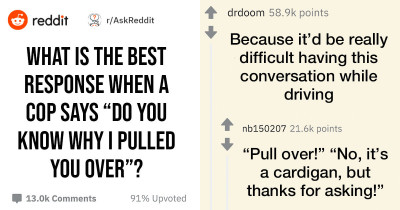 10 Reddit Users Share Their Best Answers to the Pivotal Question, "Do You Know Why I Pulled You Over?"