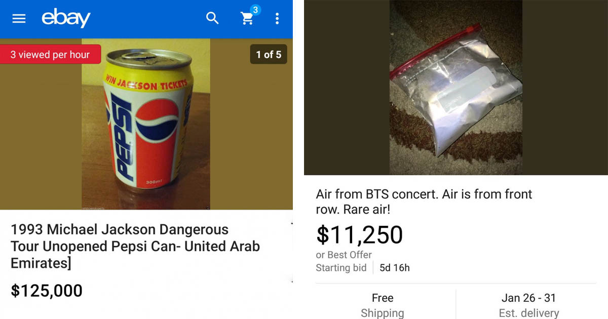 Silly People Who Think They Can Sell Cheap Random Items on the Internet for Large Amounts of Money