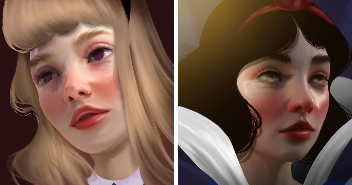 Artist Creates Wonderful Digital Drawings of 8 Disney Princesses