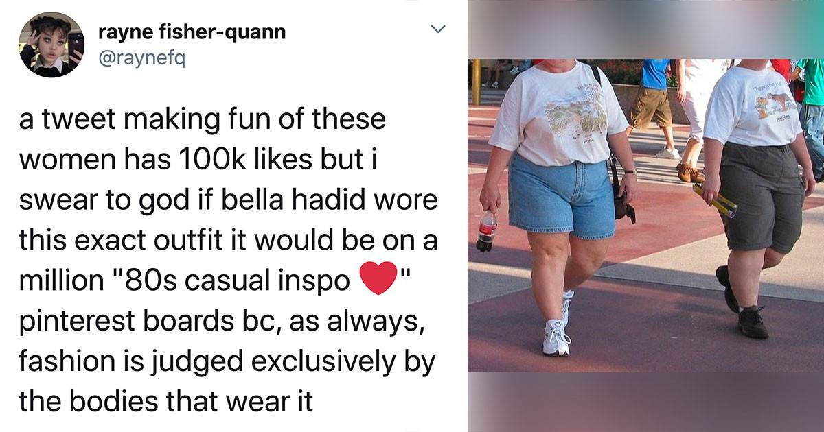 Writer Highlights Fault in Society as Skinny and Fat Women in Exact Same Shorts Are Treated Completely Differently