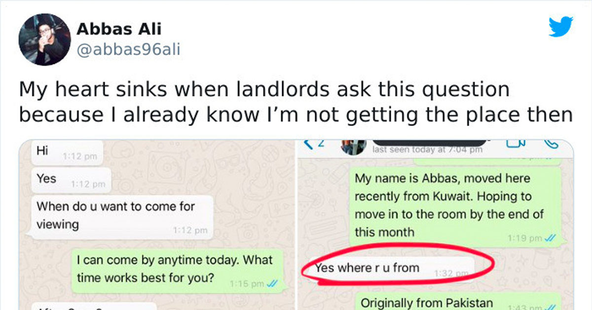 Man Posted Screenshots Of How He Was Turned Down By A Landlord For Being A 'Foreigner'
