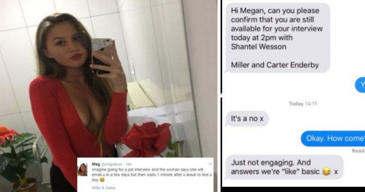 This Girl Got a Harsh Dose of Reality When Her Job Interviewer Mocked Her Via Text