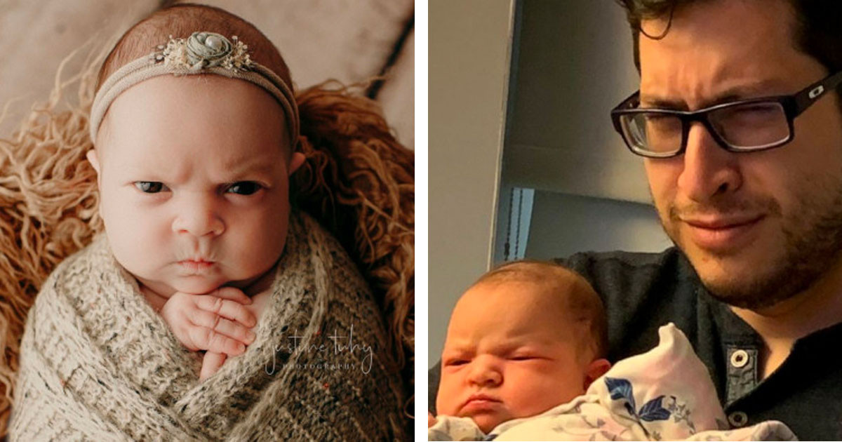 Cute Baby's Photos Go Totally Viral Because She's Just So Grumpy Looking