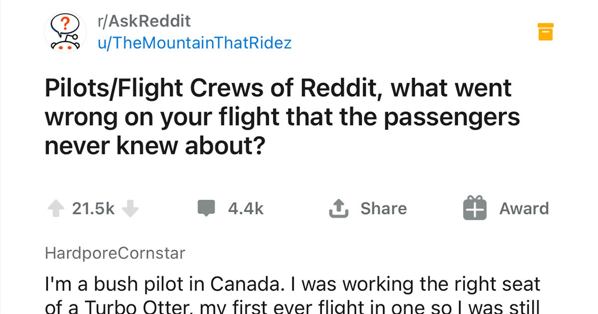 15 Pilots Recall Times When Things Went Wrong During Their Flights, And The Passengers Had Absolutely No Idea