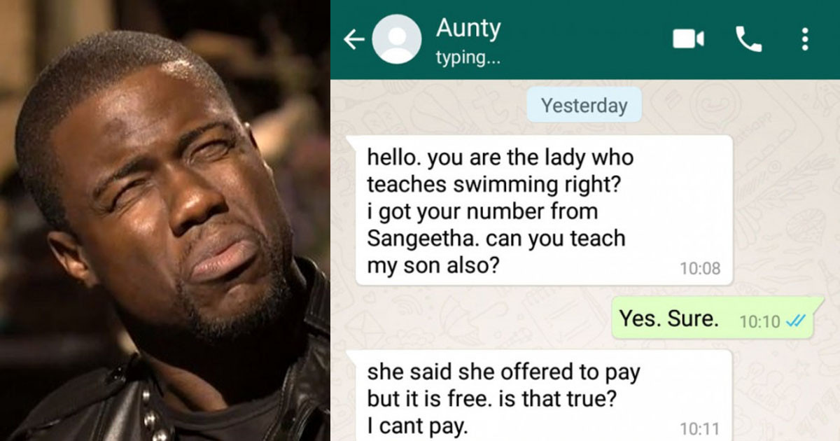 Single Mother Messages A Swimming Teacher Demanding Free, Private Lessons For Her Son