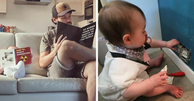 Dad Uses Photoshop To Send Hilarious Photo Updates To His Girlfriend Whenever He's Left To Babysit Alone