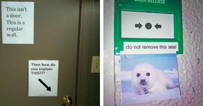 Hilarious Replies to Notes Posted on Public Walls in Response to Signs