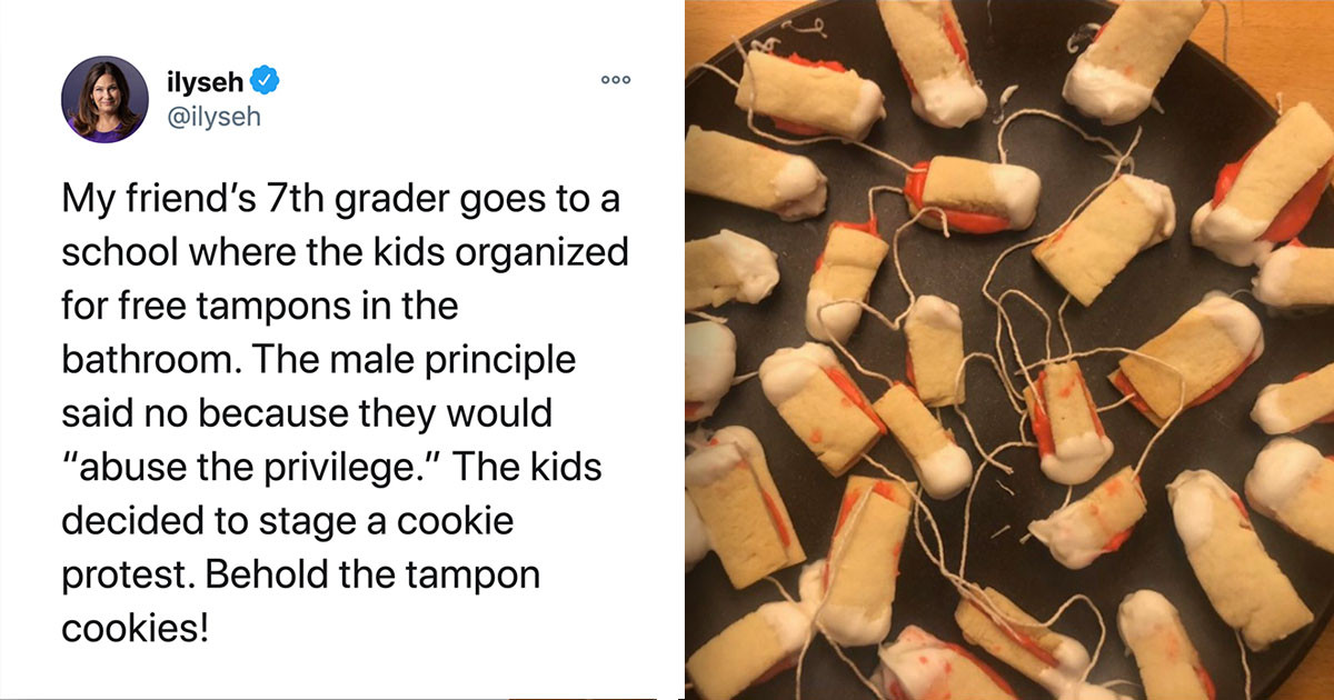 Seventh Grade Students Made Tampon Cookies As A Protest To The Principal After He Refused To Make Tampons Available In The Bathrooms