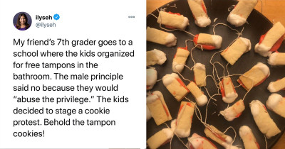 Seventh Grade Students Made Tampon Cookies As A Protest To The Principal After He Refused To Make Tampons Available In The Bathrooms