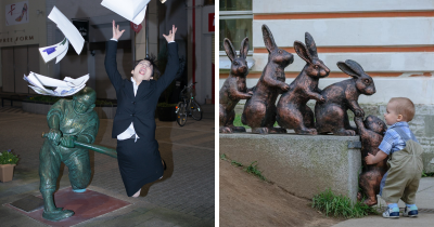 50 Hilarious, Cheeky, and Clever Photos of People Posing with Statues