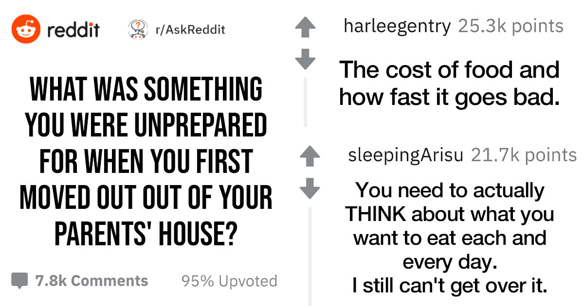 Adults Reveal The Things They Were Unprepared For When They First Moved Out Of Their Parents' House