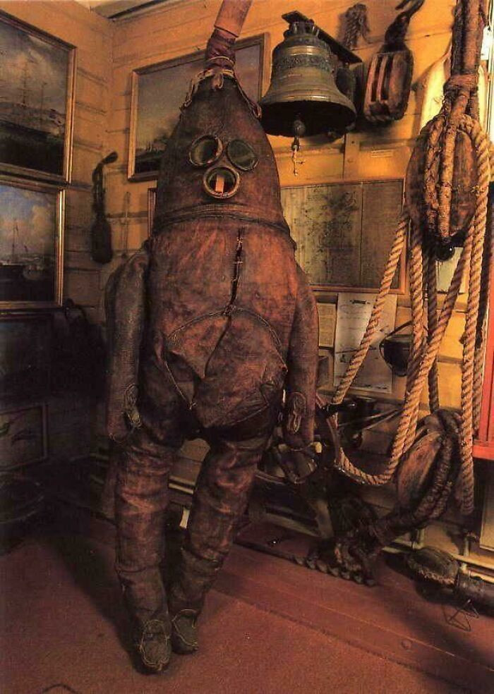 10. "Oldest Surviving Diving Suit, 18th Century"