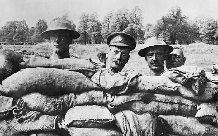 20. "Some Paper Mache Heads From The First World War"