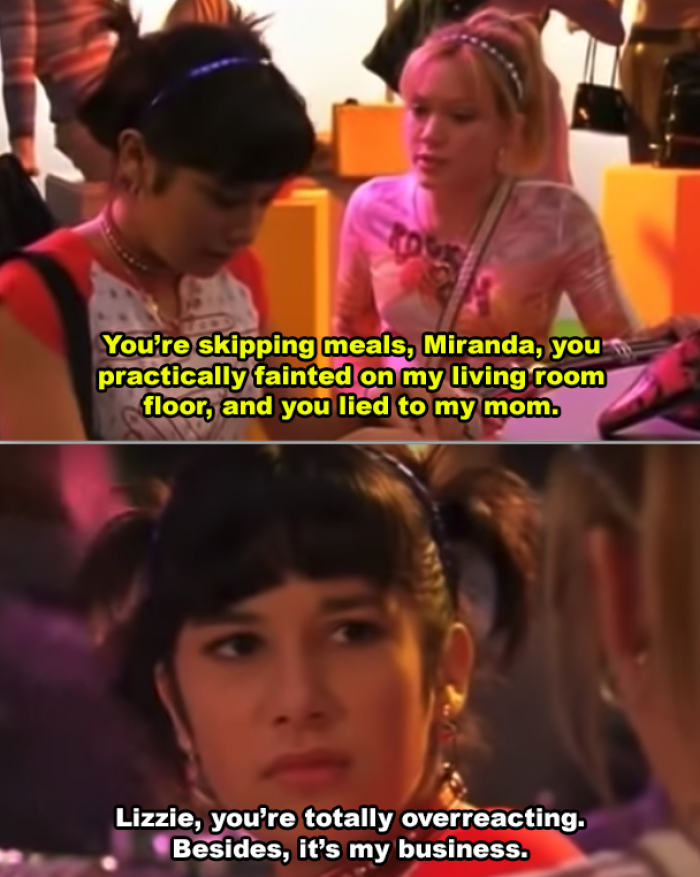 1. Lizzie McGuire hints at eating disorders.