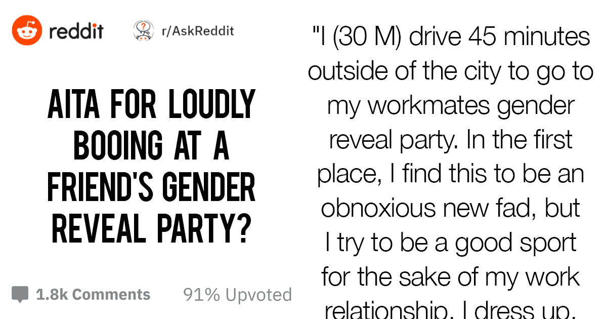 Man Asks Internet If He’s Wrong To Boo At Co-Worker’s “Unassigned” Gender Reveal Party