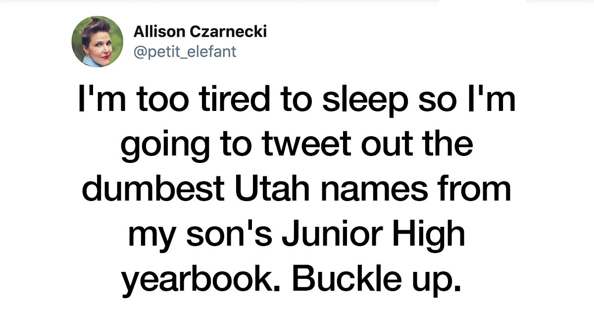 Utah Mom Tweets All The Incredibly Bizarre Names She Found In Her Kid's Yearbook