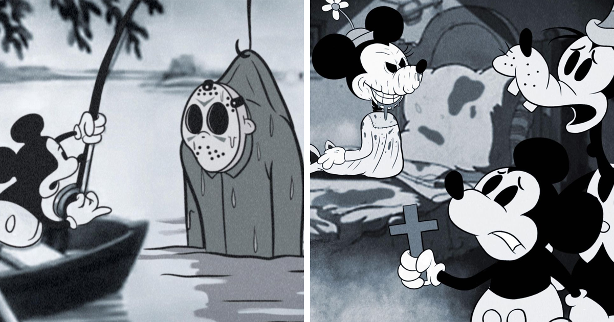 Artist Combines Famous Horror Characters and Classic Disney Toons to Create Spooky Fan Art