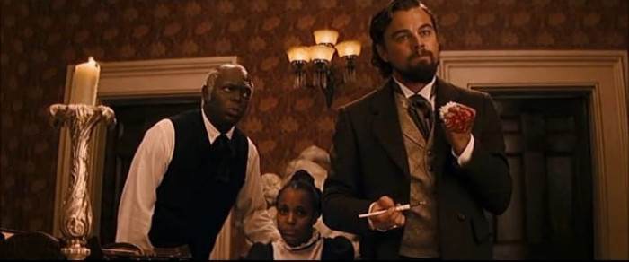 Leo got really into this scene in Django Unchained, resulting in him accidentally smashing a glass and slicing his hand.