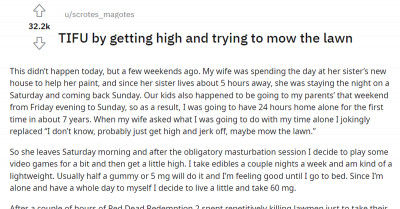 Guy Gets High And Spends Three Hours On What He Thought Was Mowing The Lawn, But Turned Out To Be A Joyride