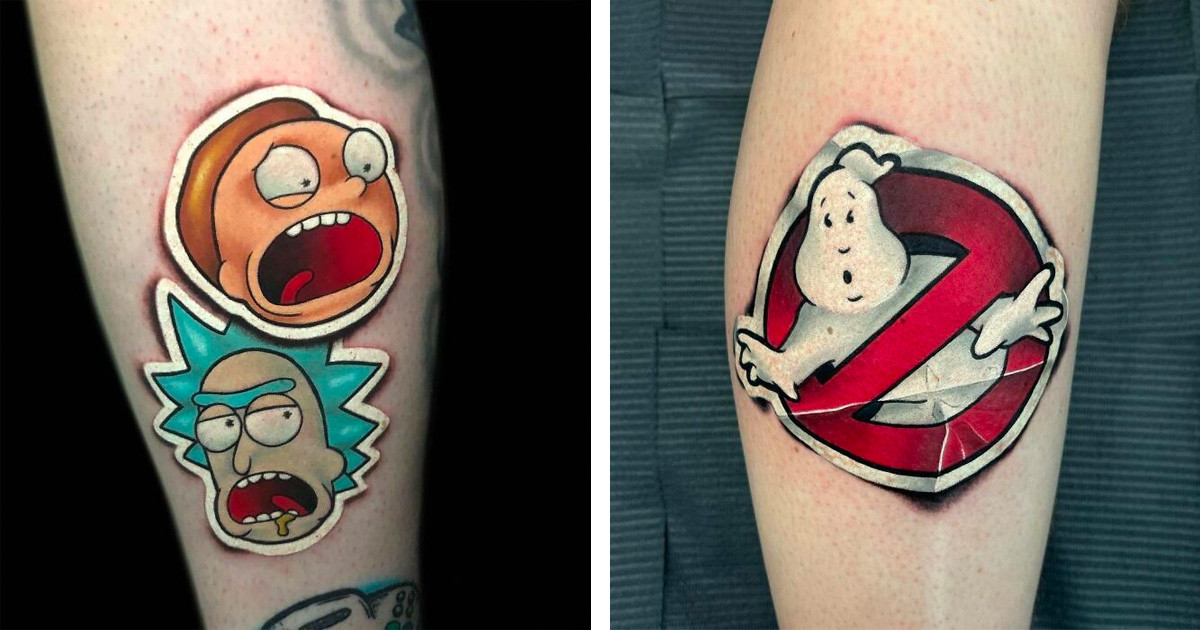 3D Sticker Style Tattoos That Are Utterly Incredible